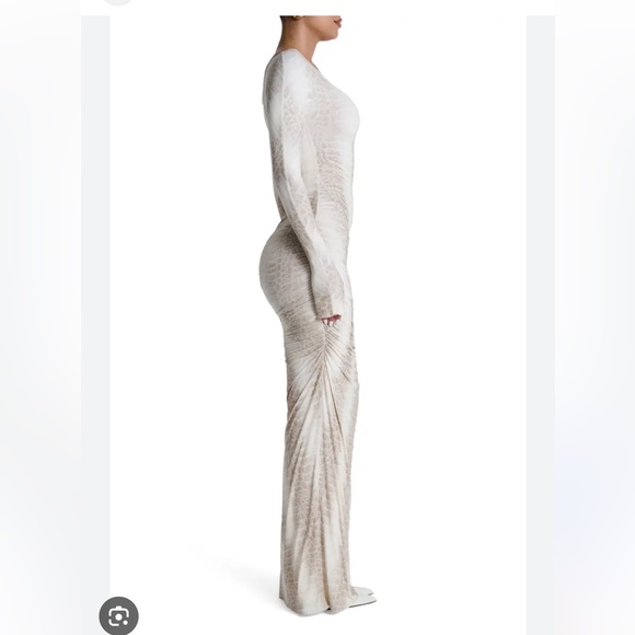 19. Naked Wardrobe $118 Ruched Off the Shoulder Long Sleeve Maxi Dress - Picture 2 of 4